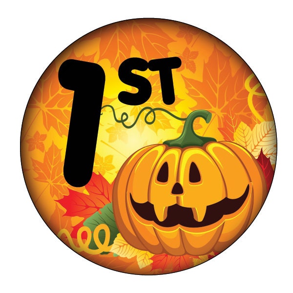 Set of Three HALLOWEEN COSTUME PRIZE Buttons 1st 2nd and 3rd