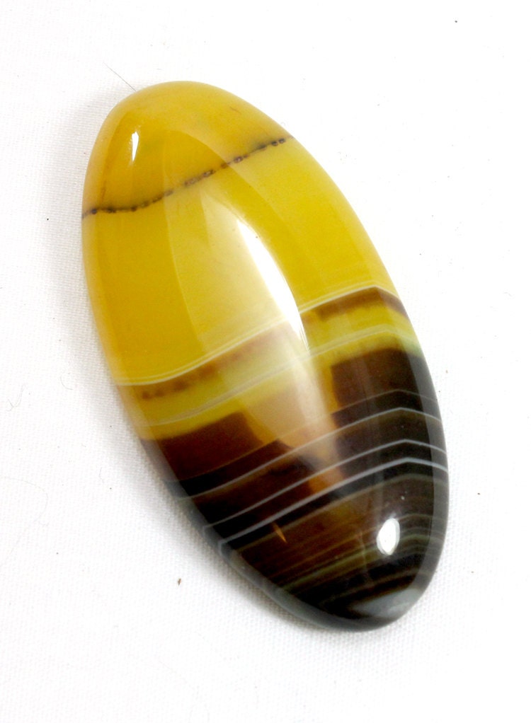 Yellow Agate Cabochon. Yellow Stone Cabachon. Brown Cabachon