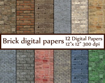 Brick Digital Paper BRICK TEXTURES Wall Backdrops Rustic Backgrounds Grunge Background Brick Digital Paper BRICK TEXTURES Wall Backdrops Rustic Backgrounds Grunge Background