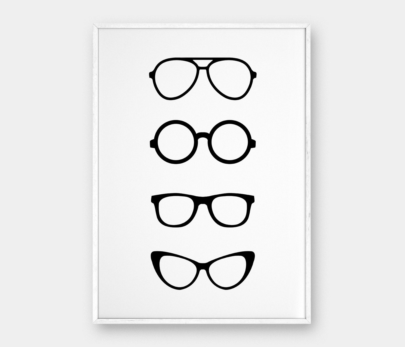 Glasses Wall Art Minimalist Poster Printable Poster Glasses