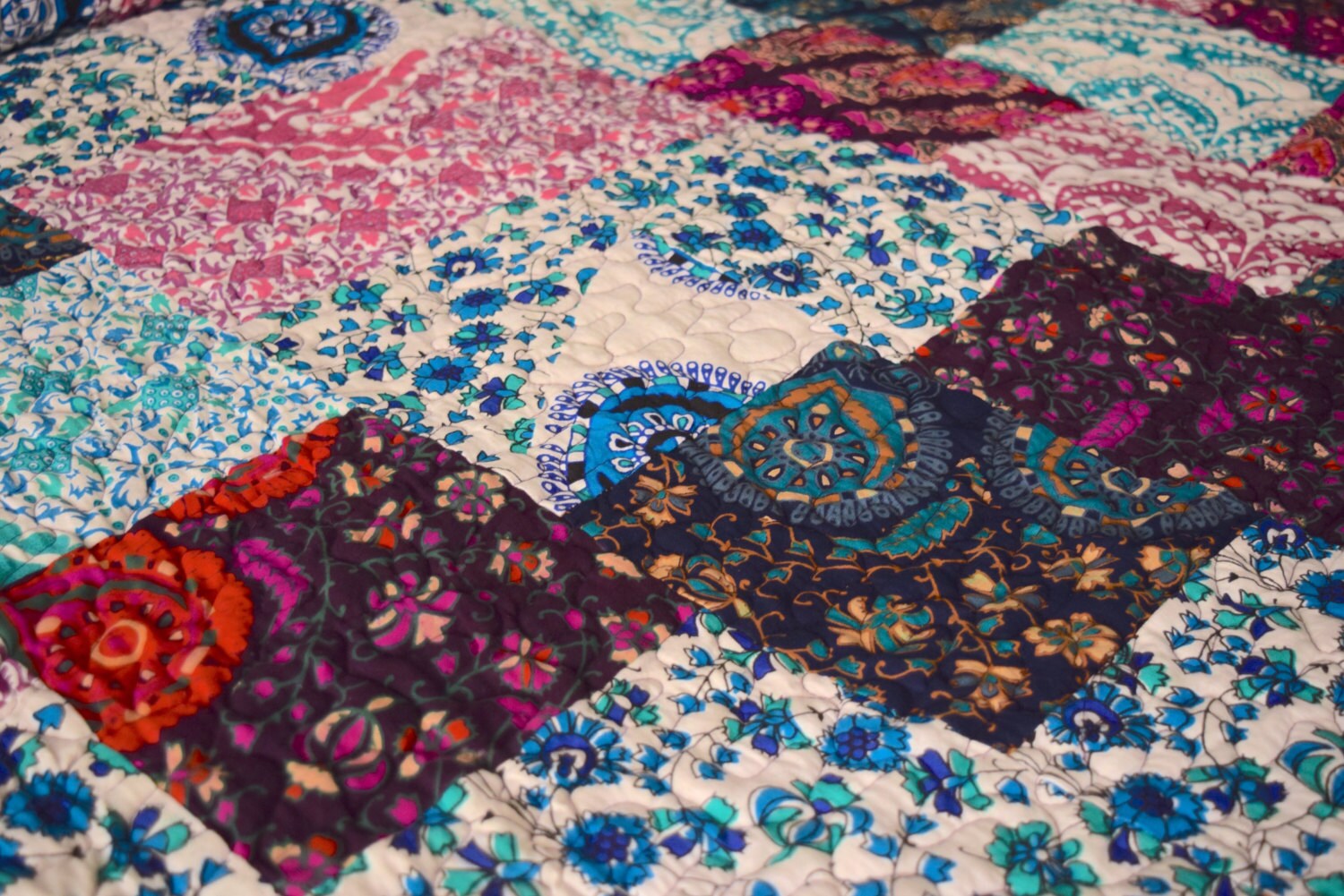 Doublesided patchwork mandala tapestry quilt boho quilt