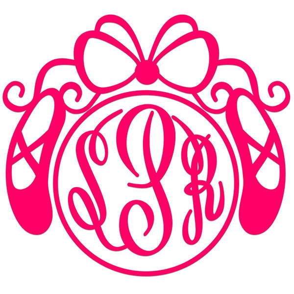 Download Dance Shoes Ballet Monogram Cuttable Designs SVG, DXF, EPS ...