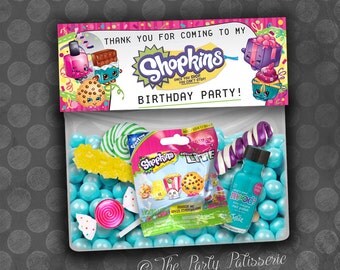 SHOPKINS Inspired Party Birthday Thank You Favor Bag Toppers / Instant Download / Digital File