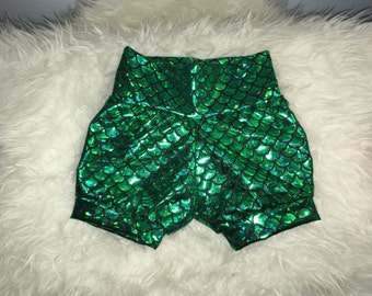 MERMAID SHORTIES; baby mermaid shorts