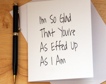 Naughty Card, Dirty Card, Card For Friend, Boyfriend Gift, Gift For Girlfriend, Adult Humor, Funny Card, Love Card, Effed Up
