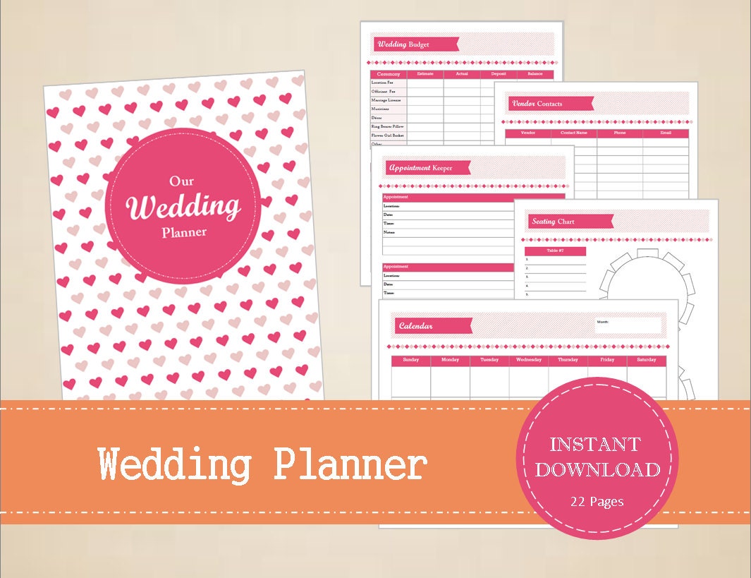 Wedding Planner Wedding Binder Printable and Editable