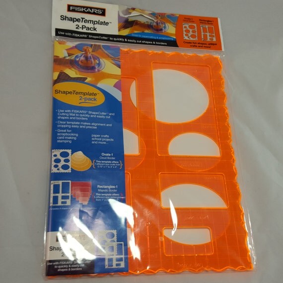 NEW Fiskars Shape Cutter Template 2 Pack Ovals & Rectangles