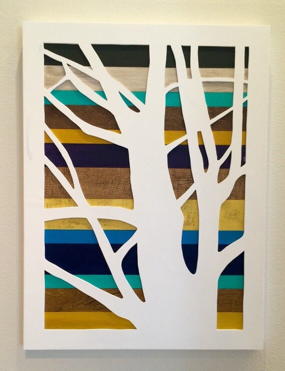 Abstract Tree 30x40 Carved Wood Wall Art Panel by RKartNdesing