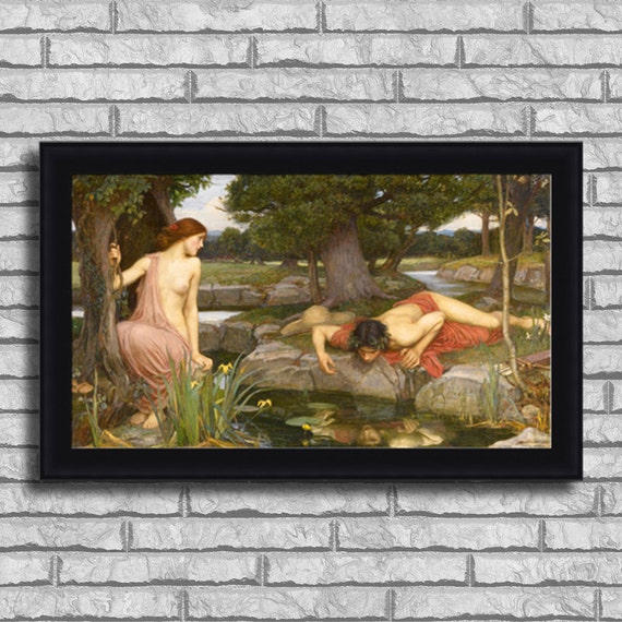 John William Waterhouse Echo and Narcissus Framed