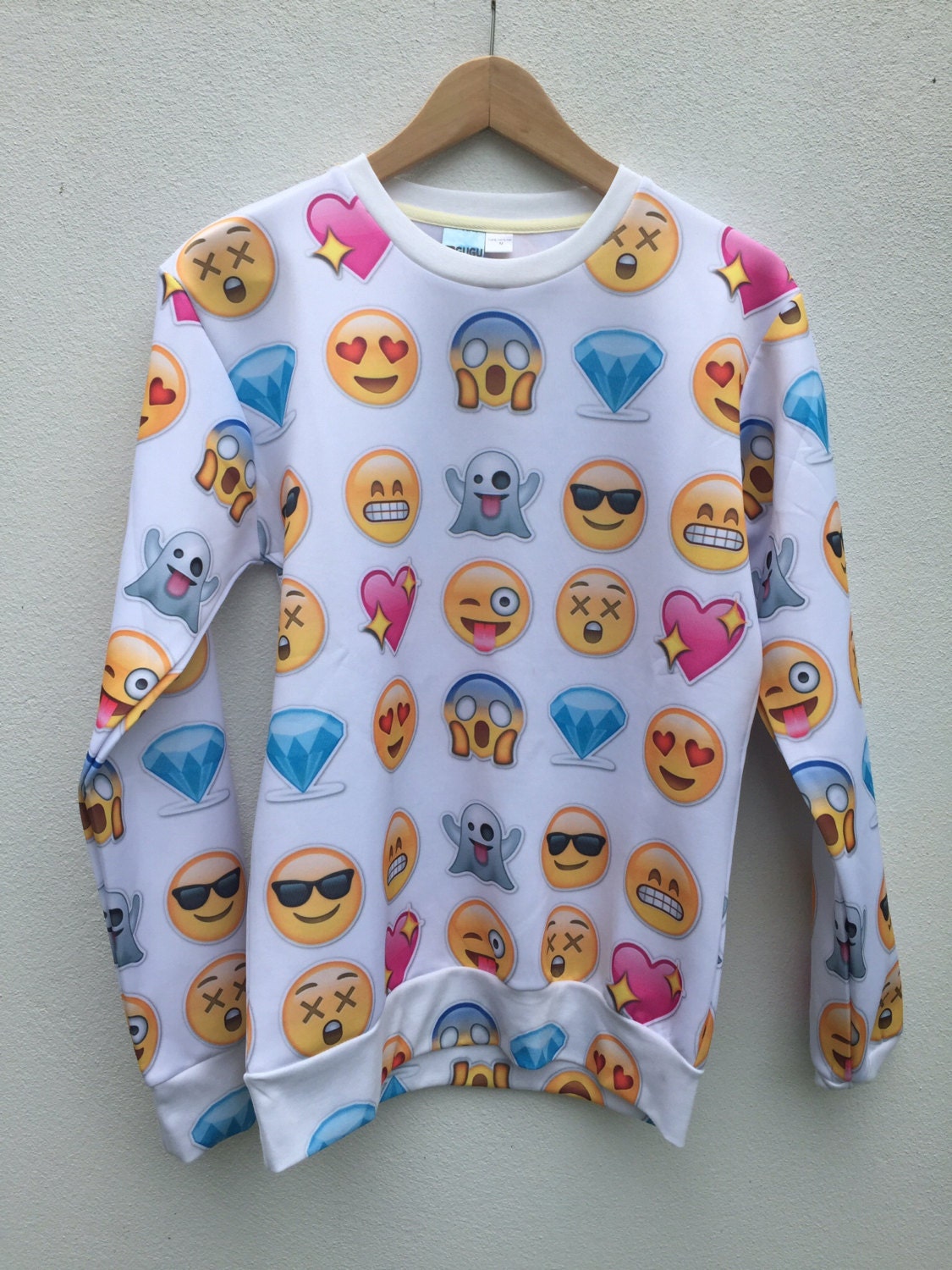 White Emoji Sweater by Sistamoonclothing