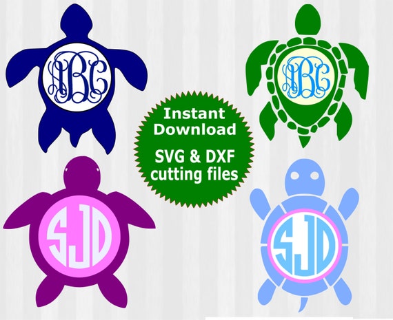 Download Turtle Monogram Frame Cuttable Designs Svg by SuperSVGandClipart