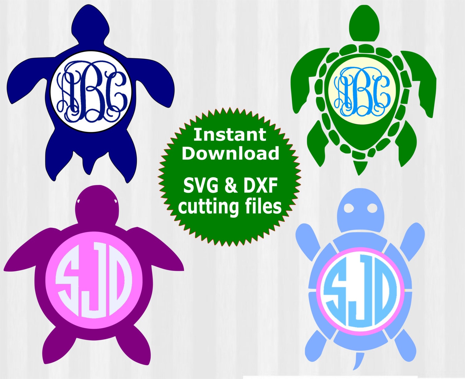 Download Turtle Monogram Frame Cuttable Designs Svg by ...