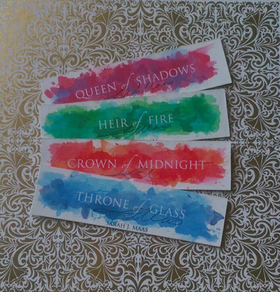 Throne of Glass series Thick Watercolour Bookmarks