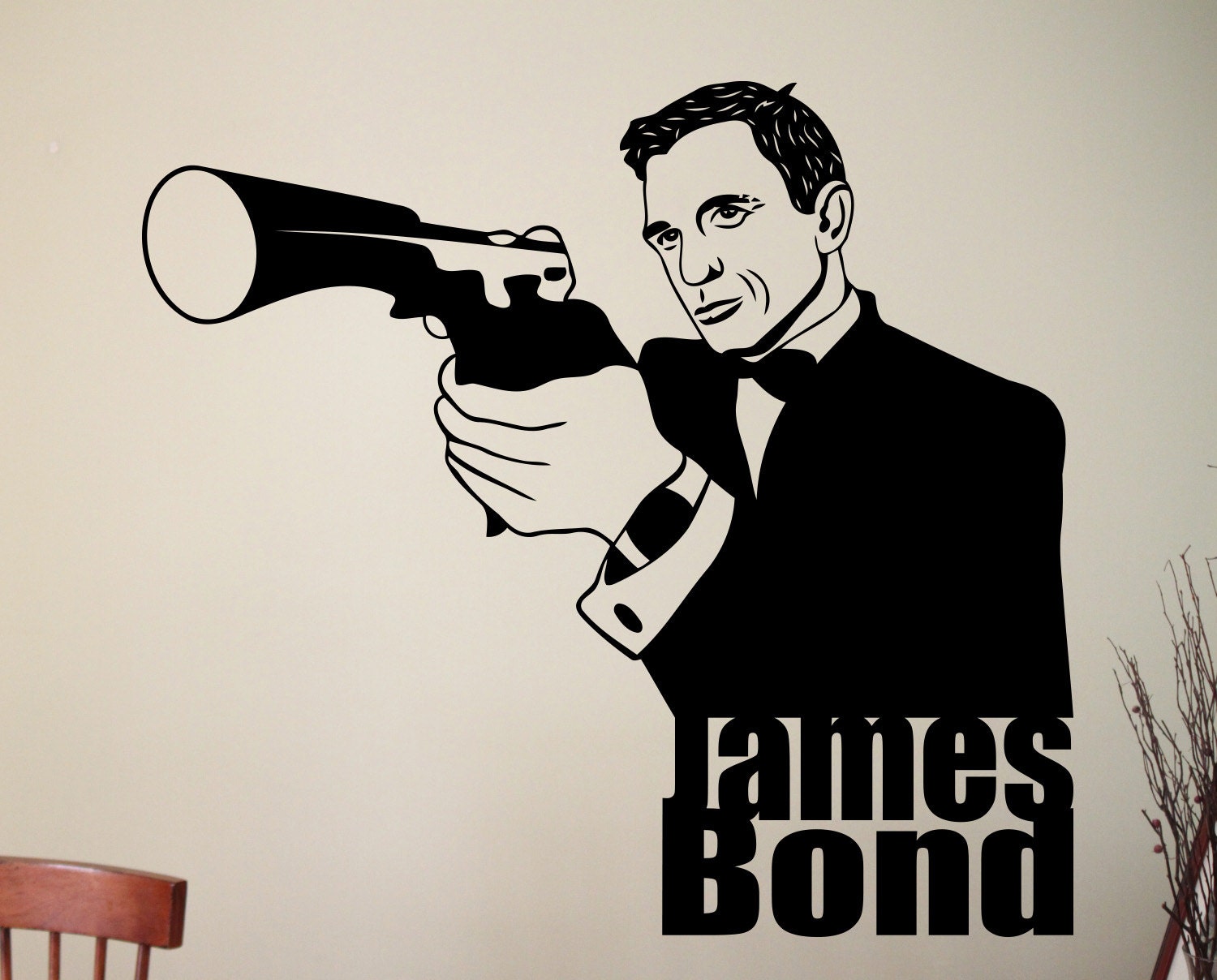 James Bond Wall Sticker Movie Decal Home Wall Decor Interior