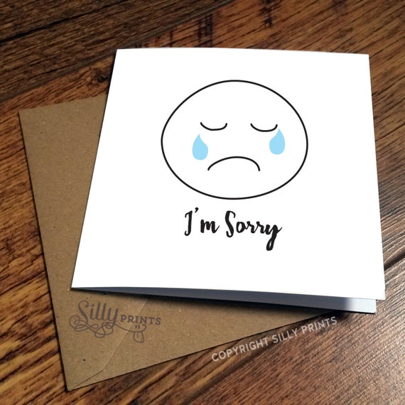 I'M SORRY emoji cards emoticons card sad face sympathy