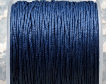 Yards de cordon 100 macramé cordon en coton ciré bleu marine (1mm) S 40 039