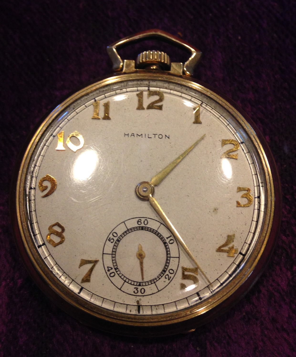 Vintage 1950's Hamilton 21 jewels 14 K GF Pocket Watch
