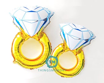 Huge Diamond Ring Gold Foil Mylar balloon / Propose Marriage, Engagement Party, Wedding Decor, Backdrop, Valentines day, Anniversary
