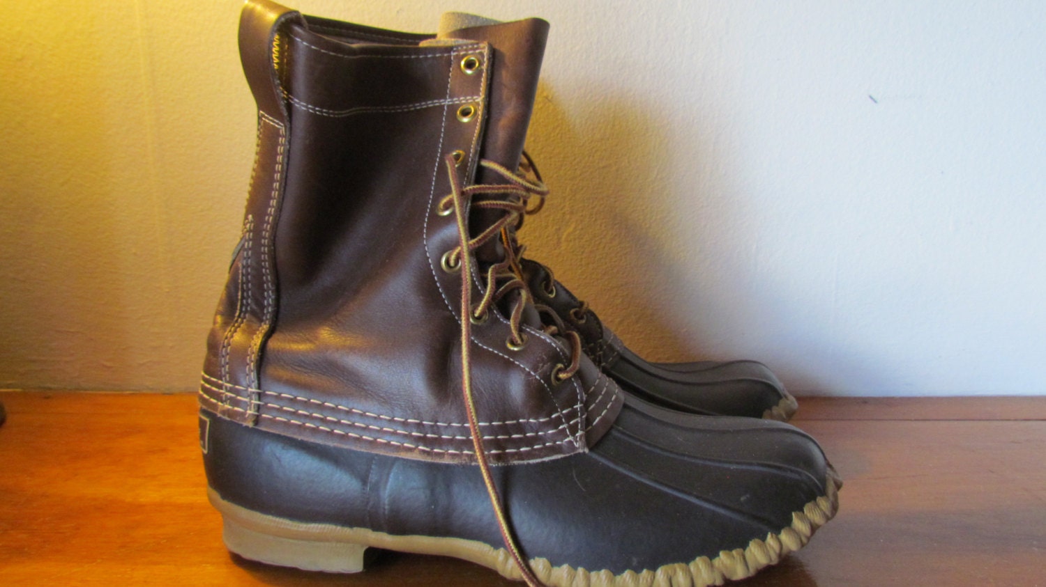 Vintage LL Bean 8 Maine Hunting Boots // Leather by ThirdsCorner