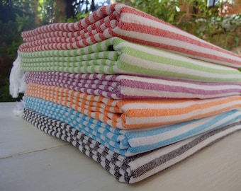 Set of 6 Turkish Towel Beach Towel Bath Towel Beach Throw Sarong Fouta Beach Wrap Cotton Throw Beach Throw Cotton Beach Towel Turkish Towel