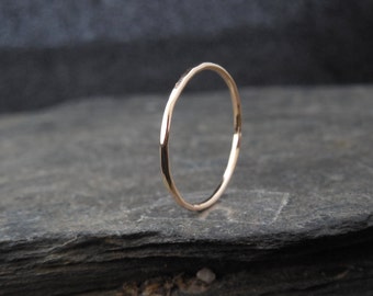 14k Gold filled ring (Rose or yellow), or Sterling Silver, thin ring, 1mm ring, made at your size. Skinny ring, thin ring, stacking ring.