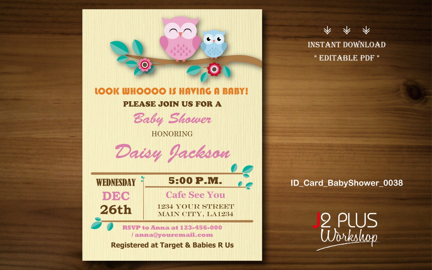 Instant Download Baby Shower Invitations 2