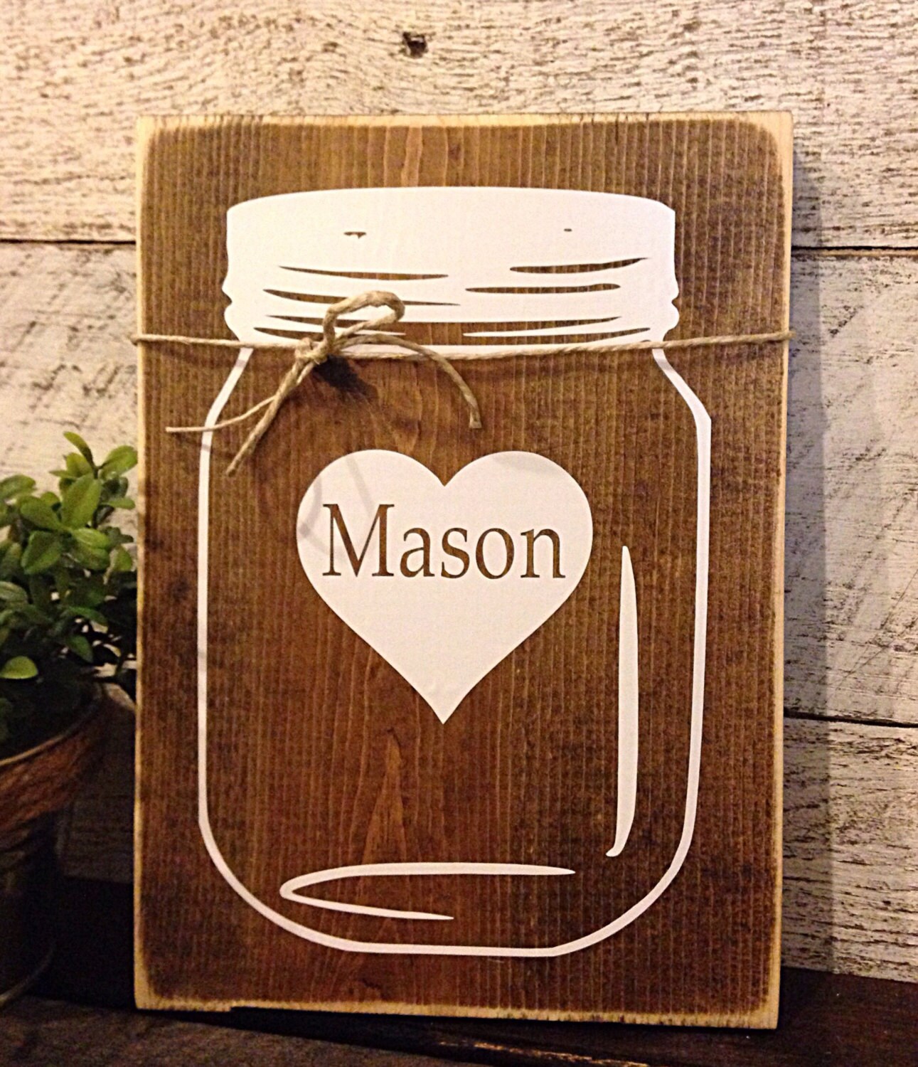 Mason jar sign rustic wall decor Mason jar decor