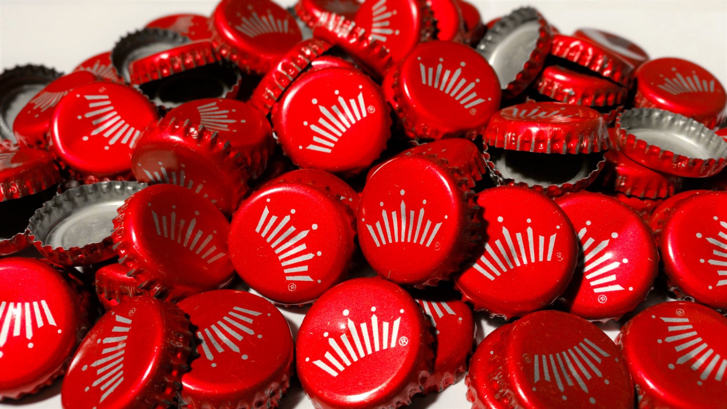 100 Budweiser Crown Recycled Beer Bottle Caps