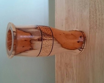 English Yew hand turned vase
