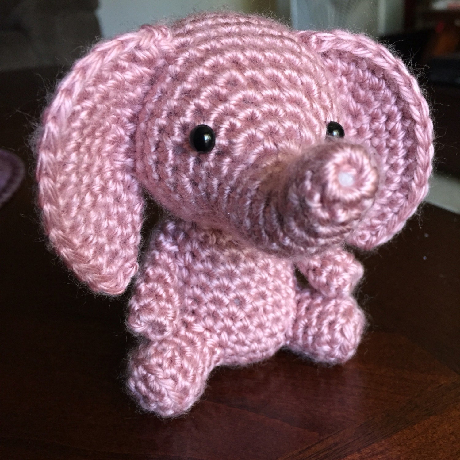 Pink Elephant Amigurumi Elephant Crochet Elephant Stuffed