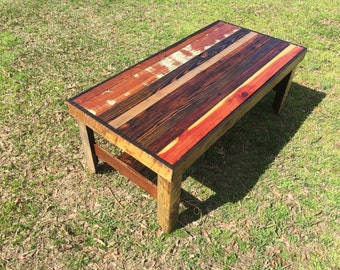 Reclaimed Wood Coffee Table Hand Crafted Rustic