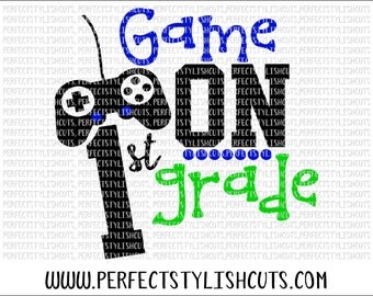 Game On 1st Grade SVG, DXF, EPS, png Files for Cutting Machines Cameo or Cricut - Back To School Svg, Boy Svg, 1st Day Of School Svg