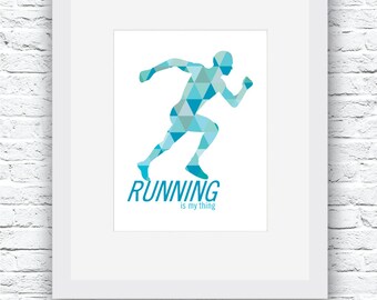 Running Art, Gifts for Runners, Running Wall Art, Running Decor, Runner gift, Running Poster, Running Gift, Marathon Gift