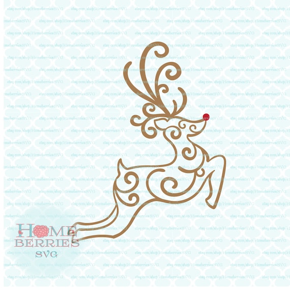 Download Christmas svg Filigree Flourish Swirly Reindeer svg dxf eps