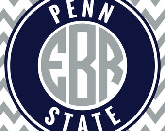Penn State Monogram Frame Cutting Files, Svg, Eps, Dxf, Png for Cricut & Silhouette | Nittany Lions Vector | College Sports Vector Graphics