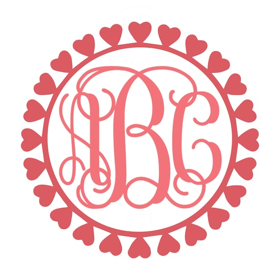 Download Heart Monogram Frame Cutting Files in Svg Eps Dxf Png and