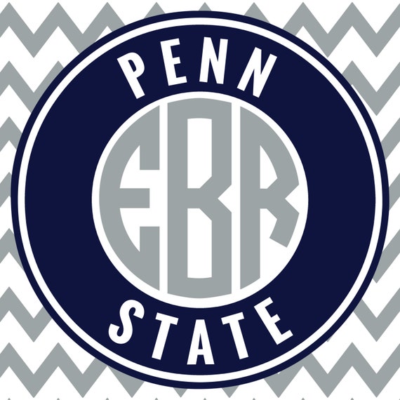 Penn State Monogram Frame Cutting Files Svg Eps by ...
