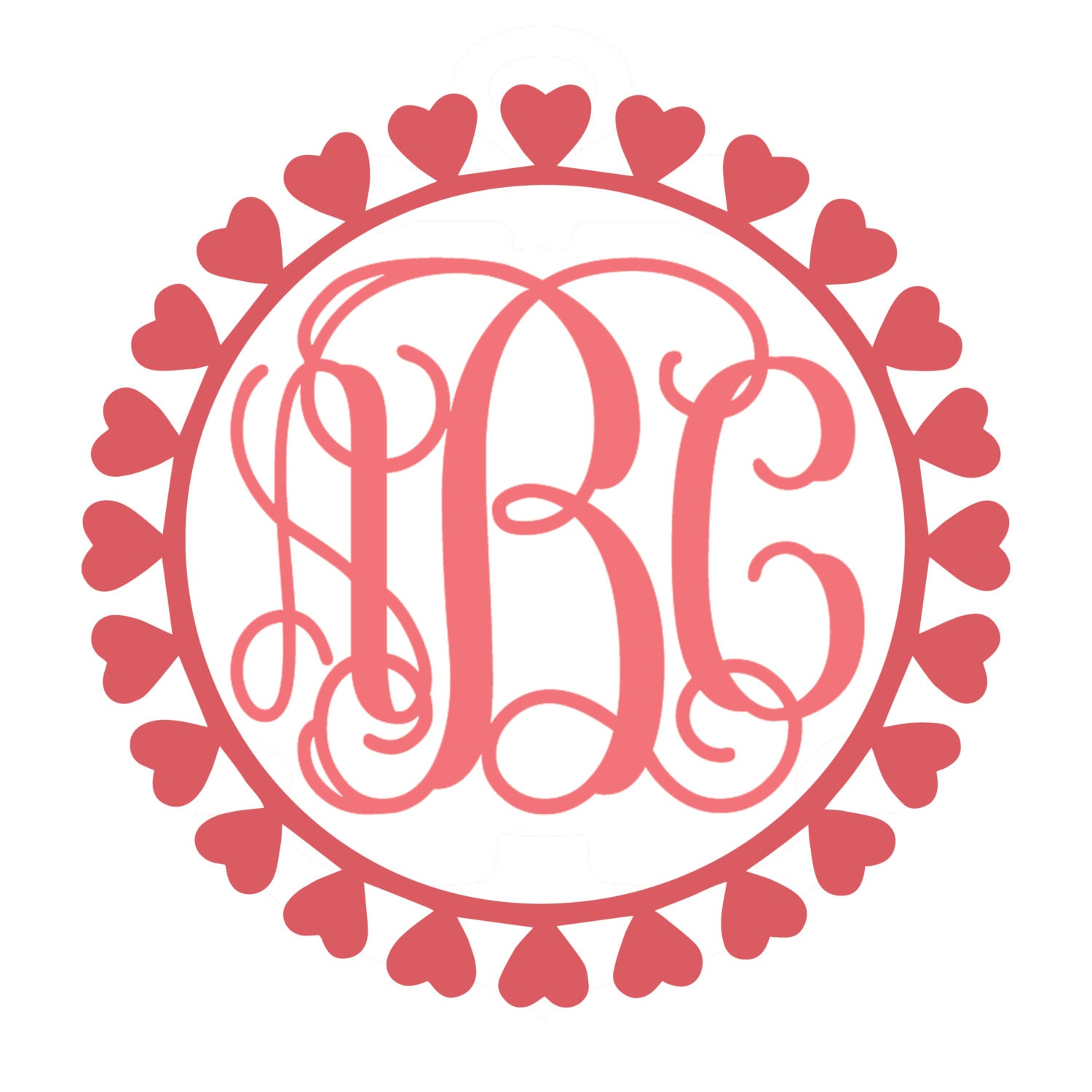 Heart Monogram Frame Cutting Files in Svg Eps Dxf Png and