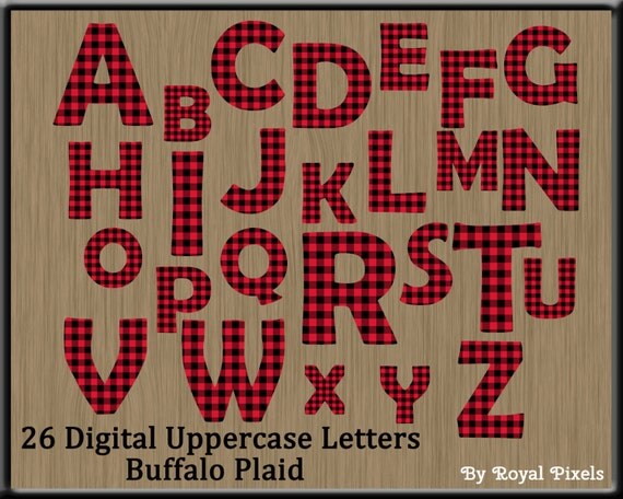 how letters 3d to crochet Alphabet Buffalo 26   UPPERCASE Lumberjack  Set Plaid