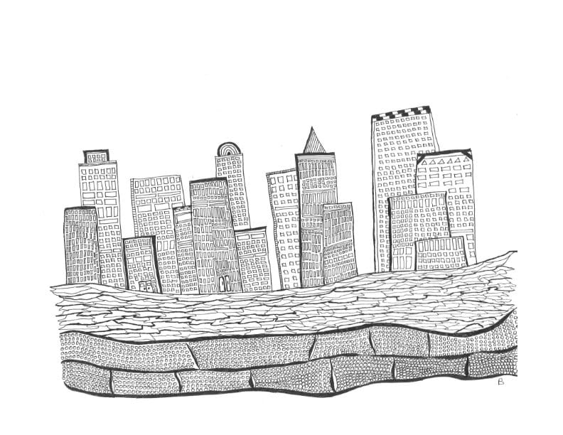 Download Coloring Page Adult Coloring Cityscape City Skyline City