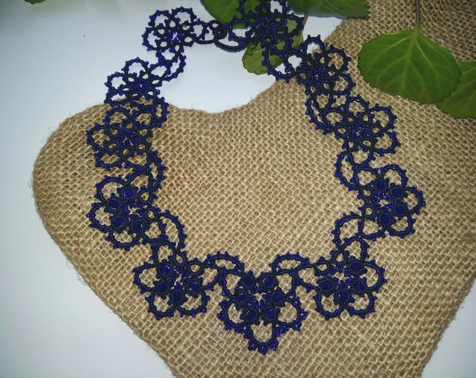Bridal Tatting - Frivolite Necklace and Earrings Set - Tatted Lace
