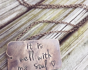 It Is Well With My Soul Vintage Necklace