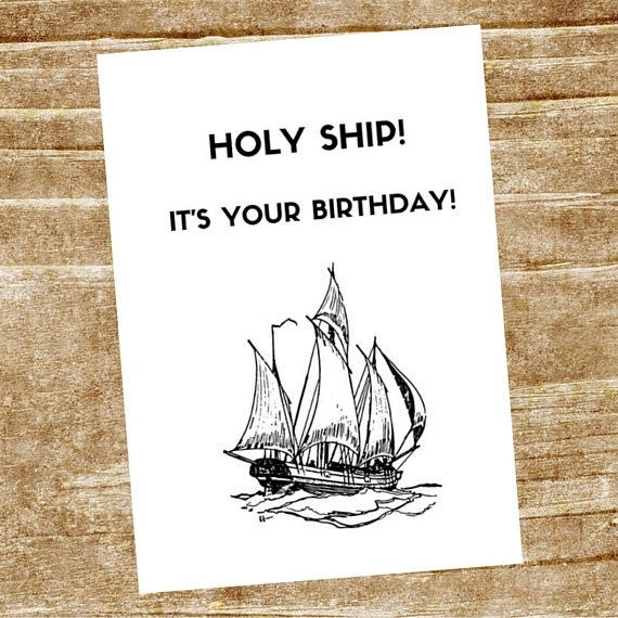 Ship Birthday Card Pun Birthday Card Funny by LanierPrintables