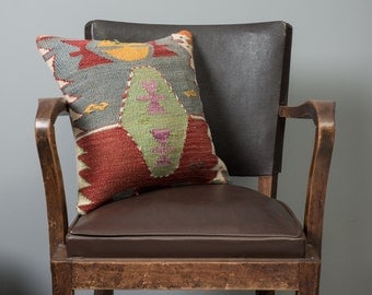 PAYPAL, Turkish kilim pillow, Decorative pillow, Vintage home decor, Cushion cover, Boho pillow, Kilim rug pillow, 16x16 inches, 40x40 cm