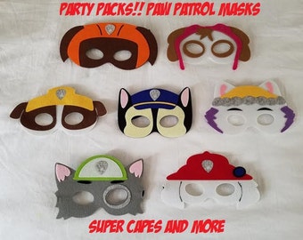 Party Packs!! Paw Patrol Mask/ Paw Patrol Birthday/ Party Favors/ Costume - Ready to Ship