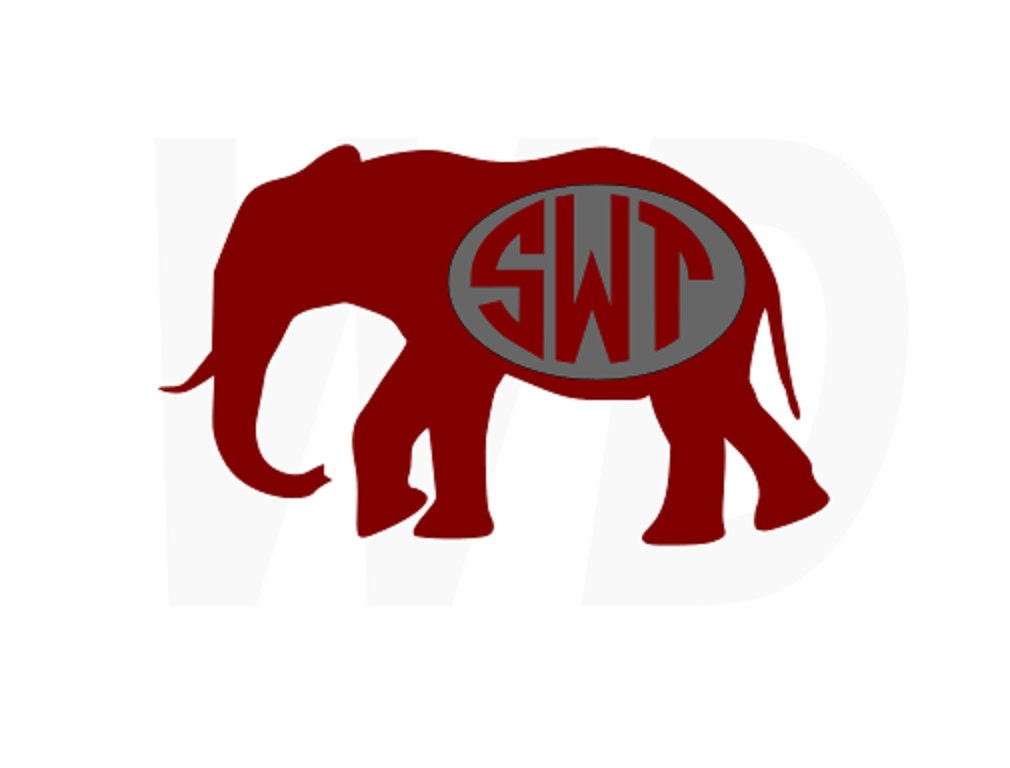 Alabama crimson tide elephant svg dxf eps by Walkerdesigns6