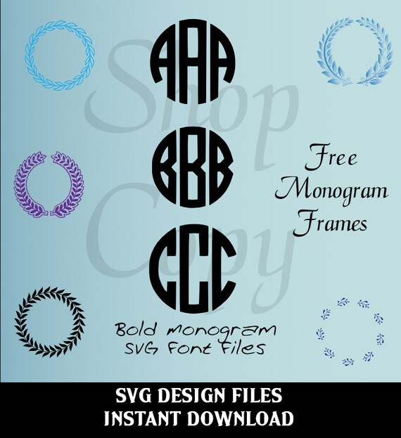 Download Circle monogram font SVG Studio V3 Cut files for use with
