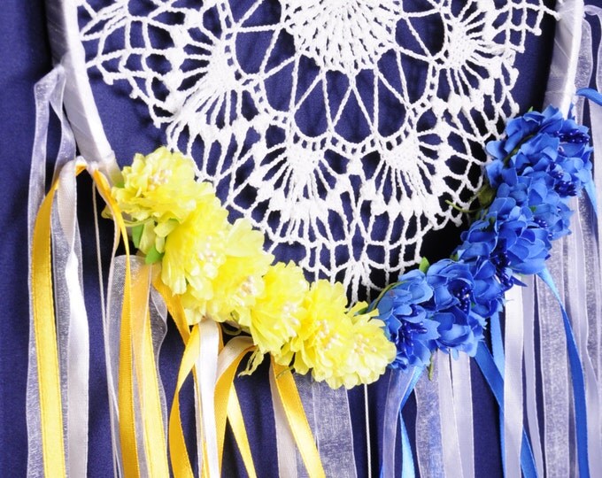 Dreamcatcher white Dream Catcher blue yellow Dreamcatcher New Dream сatcher gift idea yellow dreamcatchers boho dreamcatcher wall handmade