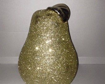 Glittered Ceramic Pear.