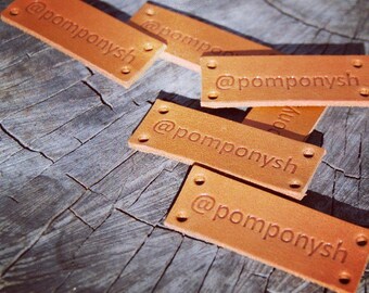 25 custom leather labels, leather tags, personalized labels, name labels, clothing labels, custom leather tags, knitting labels